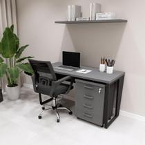 Mesa Escrivaninha Industrial 135cm c/ Gaveteiro 4 Gavetas F5
