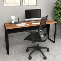 Mesa Escrivaninha Industrial 1,50m Nogal Pés Metal F5