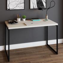 Mesa Escrivaninha Industrial Aço 120 Snow/Preto - Panorama Móveis