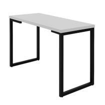 Mesa Escrivaninha Industrial Branco 90cm Base Metálica Preta - Belliv Decor