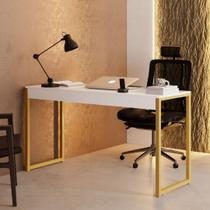 Mesa Escrivaninha Industrial Desk 90 Color Pés de Ferro Branco Dourado Mesa Escrivaninha Industrial Desk 90 Color Pés de Ferro Branco Dourado
