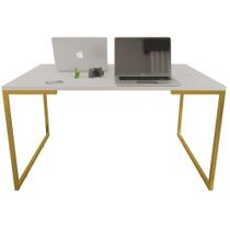Mesa Escrivaninha Industrial Escritorio Tampo 90cm Branco