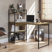 Mesa Escrivaninha Industrial Office C/ Estante E Prateleiras