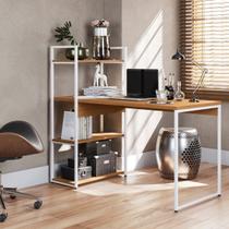 Mesa Escrivaninha Industrial Office Com Estante E Prateleiras
