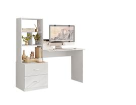 Mesa Escrivaninha Iris com Nicho 2 Gavetas - Branco