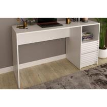 Mesa Escrivaninha Juvenil c/ Gaveteiro Ripado ME4174 Branco - Tecno Mobili