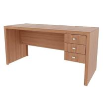 Mesa Escrivaninha Juvenil ME4113 c/ 3 Gavetas Amêndoa - Tecno Mobili