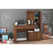 Mesa Escrivaninha Juvenil ME4143 c/ 2 Portas e 1 Gaveta Nogal - Tecno Mobili Mesa Escrivaninha Juvenil ME4143 c/ 2 Portas e 1 Gaveta Nogal - Tecno Mobili