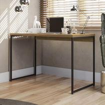 Mesa Escrivaninha Kappesberg 1,18m Estilo Industrial LI002 cor Freijó com Preto Fosco