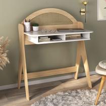 Mesa Escrivaninha Mali 100% Mdf Natura/Branco - Pnr Móveis Mesa Escrivaninha Mali 100% Mdf Natura/Branco - Pnr Móveis
