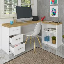 Mesa Escrivaninha Mali 3 Gavetas Olmo/Branco - Artany