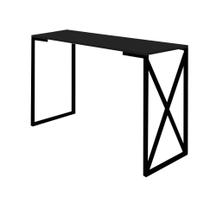 Mesa Escrivaninha Mesa de Estudos Bex 90cm Home Office Ferro Preto MDF Preto - Ahz Móveis