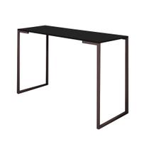 Mesa Escrivaninha Mesa de Estudos Stan 90cm Home Office Ferro Marrom MDF Preto - Ahazzo Móveis