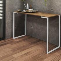 Mesa Escrivaninha Mesa de Estudos Stan Home Office Ferro Branco MDF Rústico - Ahz Móveis