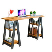 Mesa Escrivaninha Moderna 4 Prateleiras Pés Em Cavalete Vigor - Jcm