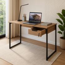 Mesa Escrivaninha Moderna Com Gaveta Pés Industrial Home Office