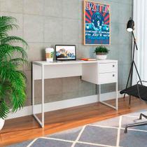 Mesa Escrivaninha Multiuso Com 2 Gavetas Pés em Metal 1,20m