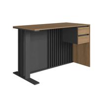 Mesa Escrivaninha Office 120cm Ripada Mel Grafite 2 Gavetas Faema