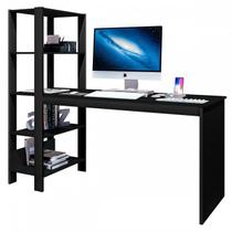 Mesa Escrivaninha Office Com Estante Artemis Preto Artpanta