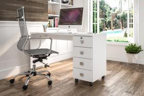 Mesa / Escrivaninha Office Dama Cor Branco Brilho