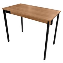 Mesa Escrivaninha Office Escritório Industrial 90x50 Nogal/Preto REALME