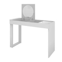 Mesa Escrivaninha Office Penteadeira Play Moderna Espelho Branco Fosco
