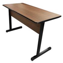 Mesa Escrivaninha Office Pés Emborrachados 1,20m Nogal/Preto REALME