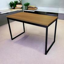 Mesa Escrivaninha Office Tampo Grosso 25mm Industrial 1,20m Nogal/Preto REALME Mesa Escrivaninha Office Tampo Grosso 25mm Industrial 1,20m Nogal/Preto REALME