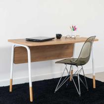 Mesa Escrivaninha Orgânica 120cm Pés em Metal e Madeira
