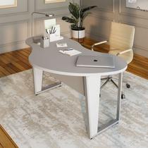 Mesa Escrivaninha Orgânica Linear 173CMX94CM Pés Metal para Escritório Home Office F5 Corporate Cinza Mesa Escrivaninha Orgânica Linear 173CMX94CM Pés Metal para Escritório Home Office F5 Corporate Cinza