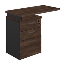 Mesa Escrivaninha para computador e notebook AUXILIAR com 3 Gavetas Pedestal WORKSTART MARSALA PRETO
