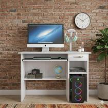 Mesa Escrivaninha para Computador Funcional com Gaveta e Suporte de Teclado para Home Office