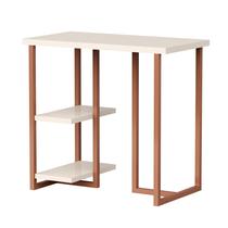 Mesa Escrivaninha para Computador Mali 76cm Com Prateleira Pé de Ferro Tampo MDF Estilo Industrial Home Office