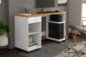Mesa / Escrivaninha Para Computador MI Com Rodízios Cor Branco / Cinamomo Mesa / Escrivaninha Para Computador MI Com Rodízios Cor Branco / Cinamomo
