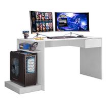 Mesa Escrivaninha Para Computador Setup Gamer Nitro 1 Gaveta Branco Fosco - Abmaza