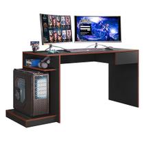Mesa Escrivaninha Para Computador Setup Gamer Nitro 1 Gaveta Preto Fosco Vermelho - Desk Design