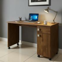 Mesa Escrivaninha para Escritorio 135cm com Rodinhas Canela Mesa Escrivaninha para Escritorio 135cm com Rodinhas Canela