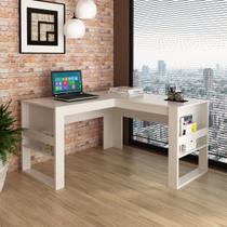 Mesa Escrivaninha para Escritório 136x74cm Angular ME4145 Branco