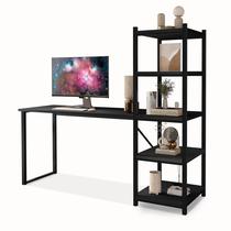 Mesa Escrivaninha Para Home Office Com Parteleiras Estilo Industrial