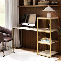Mesa Escrivaninha Para Home Office Marrocos Estilo Industrial Com Prateleiras Para Escritório