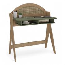 Mesa Escrivaninha Penteadeira Cecília Orgânica 90cm 100%MDF com Nicho Integrado Carvalho Menta - Abmaza Mesa Escrivaninha Penteadeira Cecília Orgânica 90cm 100%MDF com Nicho Integrado Carvalho Menta - Abmaza