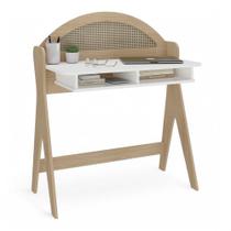 Mesa Escrivaninha Penteadeira Cecília Orgânica 90cm 100%MDF com Nicho Integrado Nature Branco - Abmaza Mesa Escrivaninha Penteadeira Cecília Orgânica 90cm 100%MDF com Nicho Integrado Nature Branco - Abmaza