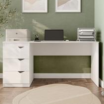 Mesa Escrivaninha Porto 3 Gavetas Branco- Politorno