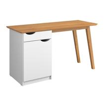 Mesa / Escrivaninha PR Estilo Retrô Moderno Cor Branco / Cinamomo