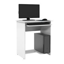 Mesa / Escrivaninha PRAT Para Computador Com Bandeja Retràtil e Corrediça Telescópica Pés Anti-Umidade e Bordas Ergonômicas Cor Branco