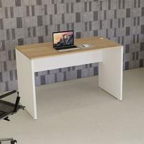 Mesa Escrivaninha Retangular X Escritório Pé Painel com Passa Cabos 120cm Executive Treviso E Branco