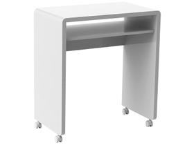 Mesa Escrivaninha Smile 1 Prateleira Branco - Olivar Móveis Mesa Escrivaninha Smile 1 Prateleira Branco - Olivar Móveis
