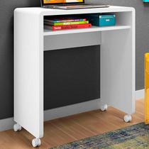 Mesa Escrivaninha Smile 1 Prateleira Branco - Olivar Móveis Mesa Escrivaninha Smile 1 Prateleira Branco - Olivar Móveis