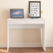 Mesa Escrivaninha Tijuca 90cm 2 Gavetas Branco - Politorno