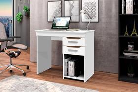 Mesa / Escrivaninha Vene com Nicho para CPU para Estudo 2 Gavetas Cor Branco